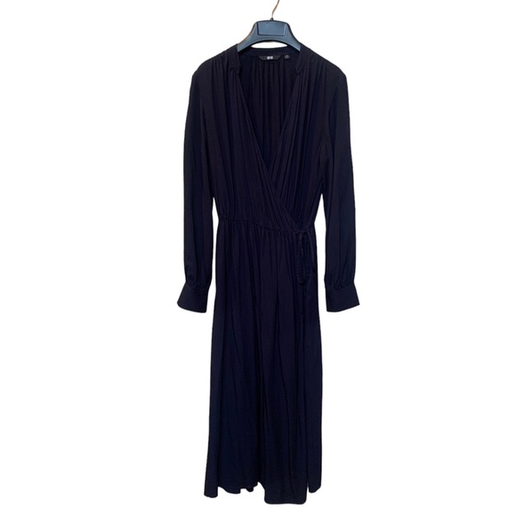 fitted lace wedding dress Navy Blue Long Sleeve Wrap Hem Fitted Maternity Dress – PinkBlush main image 1